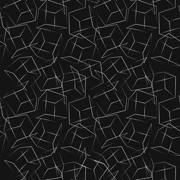 Geometric cube pattern design showcasing simplicity in black and white tone.. Stock Illustration