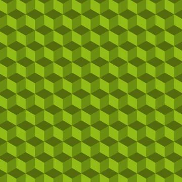 Geometric cube Pattern. Green Background. Stock-Illustration