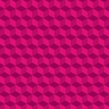 Geometric cube Vector Pattern. Pink Background. Stock Illustration