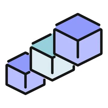 Geometric cubes ascending concept representing progress and growth Stock Illustration