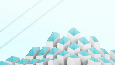 Geometric Cubic shapes and Creative ideas Modern Concept Cutting paper Illustration