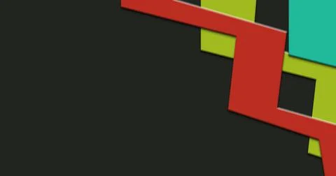 Geometric curve lines on black backdrop. Art banner concept Stock Illustration