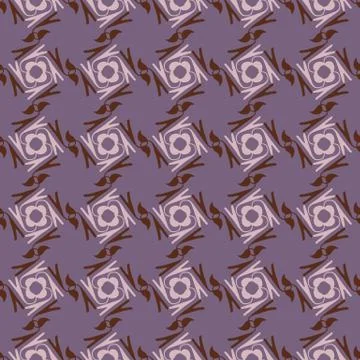 Geometric daisy flower seamless pattern. Abstract hand drawn floral background Illustrazione stock