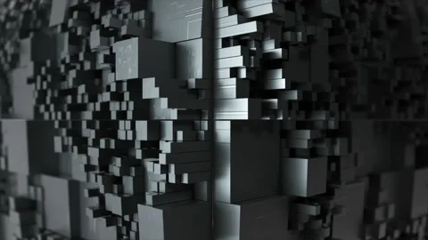 Geometric Dark Abstract Background Interior Industrial Construction Structure. Video stock 161356373