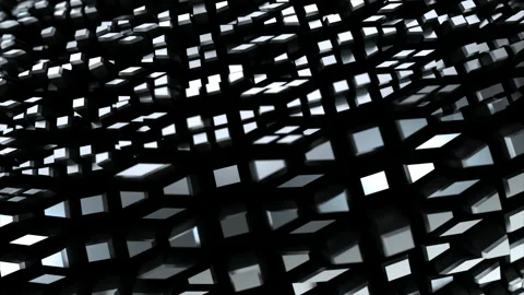 Geometric Dark Abstract Background Interior Industrial Construction Structure. Video stock 161357379