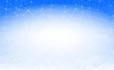 Geometric Dark Blue Polygonal background molecule and communication. Connecte Stock Illustration