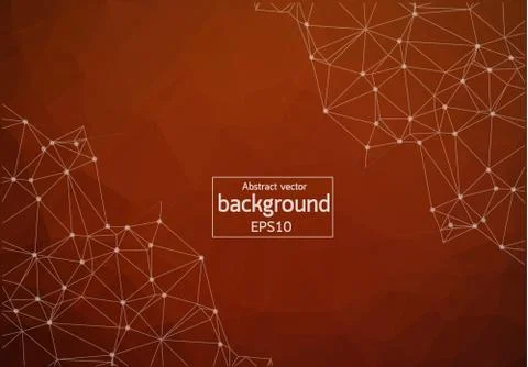 Geometric Dark Brown Polygonal background molecule and communication. Connect Stock Illustration