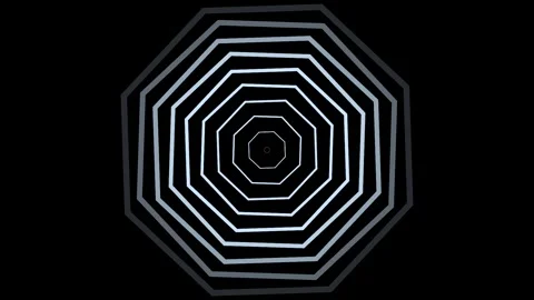 Geometric Decagon Pattern Animation with Clean Lines in Dark Studio Backgroun Stock Footage 343425787