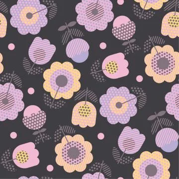 Geometric decorative flower pattern for fabric wrapping paper, web and print  스톡 일러스트