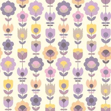 Geometric decorative flower pattern for fabric wrapping paper, web and print  Stock Illustration