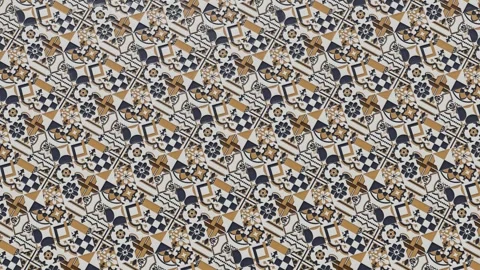 Geometric Decorative Tile with Blue Accent Stock Footage 320828186