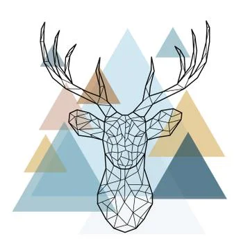 Geometric deer head. Stock Illustration