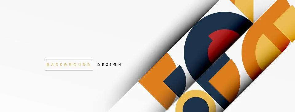 Geometric design abstract background - circles squares Stock Illustration