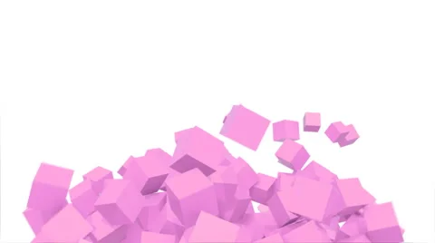 Geometric design background of pink cubes in abstract motion (FULL HD) Stockbeeldmateriaal 41688771