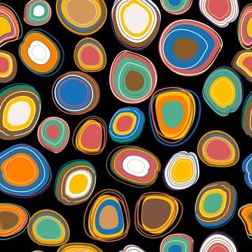 Geometric design with concentric circles doodle style Stock Illustration