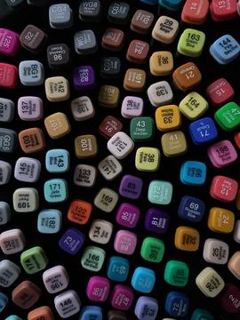 Geometric design concept using colored markers Stock Photos