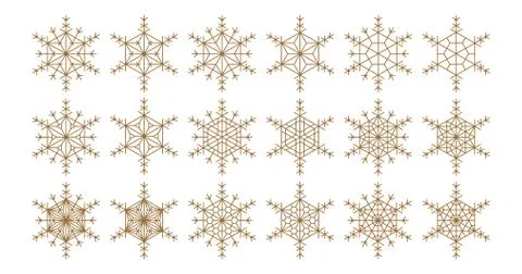 Geometric design elements based on japanese ornament kumiko . Stock Illustration