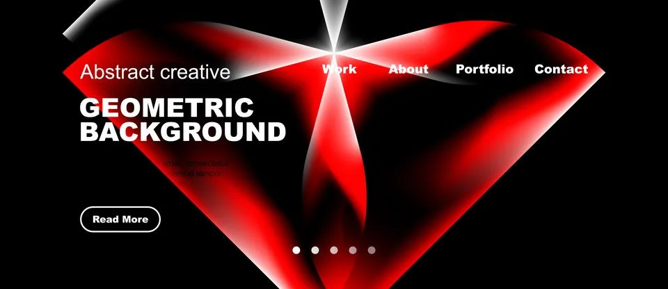 Geometric design features vibrant red, white elements. Modern aesthetic suits Stock-Illustration