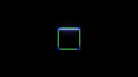 A geometric design featuring a bordered square with a centered horizontal l.. Stock Footage 337567931
