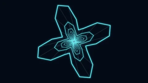 Geometric design with glowing lines creating a star shape in motion Stock Footage 336995770