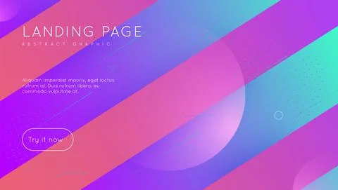 Geometric Design. Gradient Screen. Wavy Landing Page. Colorful P Stock Illustration