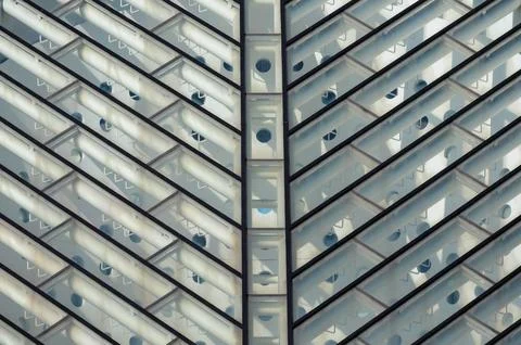 Geometric design with intersecting diagonal lines and shadows Stock Photos