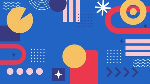 Geometric design with modern shapes lines and colorful elements  Stock Footage 293267491