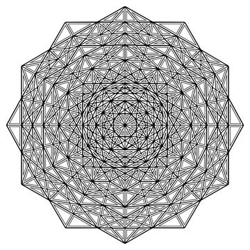 Geometric design with nested hexagon shape Stock Illustration