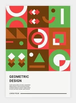 Geometric design poster. Flyer or cover, banner with copy space. Colorful Stock Illustration
