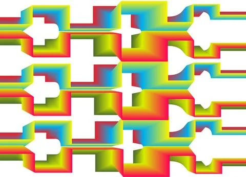 Geometric design with rainbow gradient 스톡 일러스트