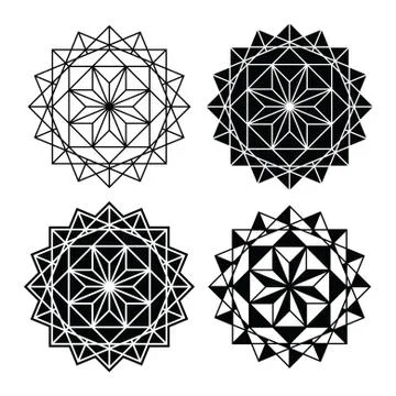 Geometric design, single abstract pattern set Stock Illustration