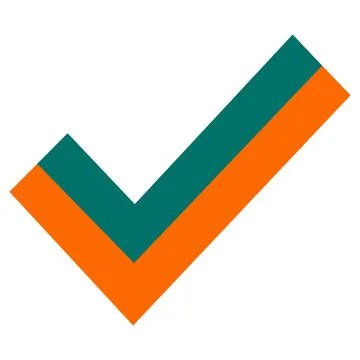 Geometric diagonal checkmark icon flat vector イラスト素材
