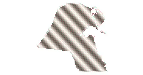 Geometric Diagonal Lines Merging into Kuwait Map Stock Footage 326835469