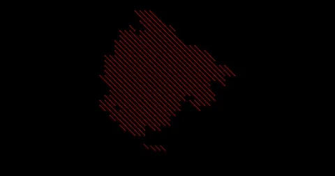 Geometric Diagonal Lines Merging into Montenegro Map Stock Footage 327619835