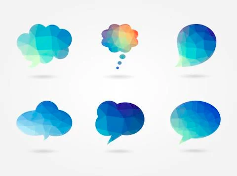 Geometric dialog bubble speech set Stock Illustration