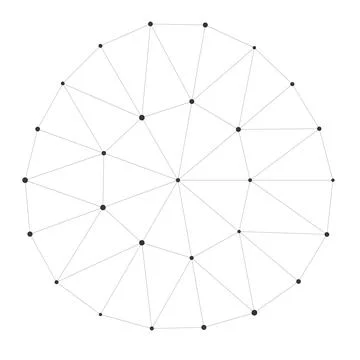 Geometric Diamond Circle with Connected Dots Illustrazione stock