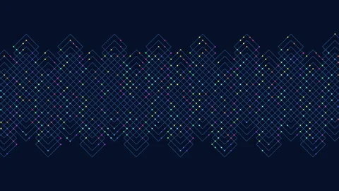 Geometric diamond dot pattern on black background 스톡 동영상 316748460