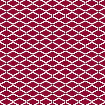 Geometric Diamond Lattice Seamless Pattern in Maroon and White Stock Illustration