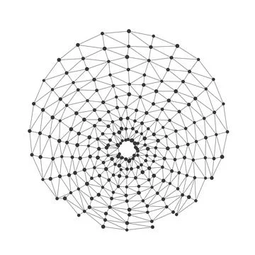 Geometric Diamond Paraboloid Wireframe Network Design Illustrazione stock
