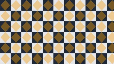 Geometric diamond pattern with brown beige and navy squares Stock Illustration