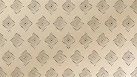 Geometric diamond pattern with concentric circles on neutral background Stock Illustration