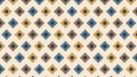 Geometric diamond pattern with concentric circles and gradient colors on se.. Stock Illustration