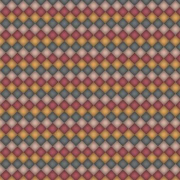 Geometric diamond pattern fabric with pink yellow teal gray colors Stock Illustration