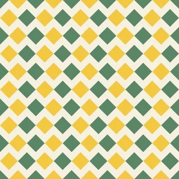 Geometric diamond pattern with green, yellow, and white colors illustration Stock Illustration