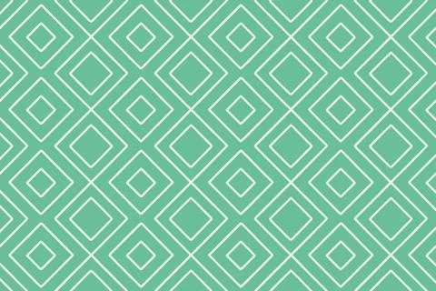Geometric diamond pattern with hand drawn texture in mint green イラスト素材