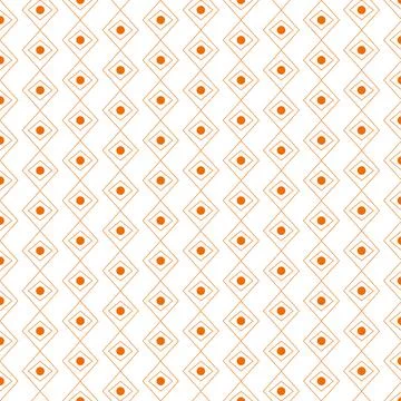 Geometric diamond pattern with orange dots Stock Illustration