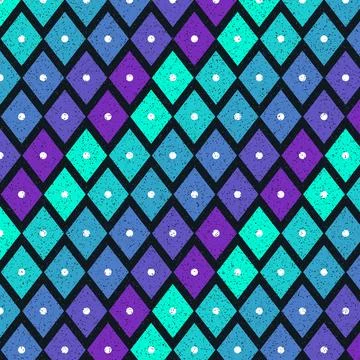 Geometric diamond pattern with purple and teal colors illustration Stock Illustration