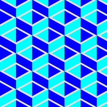 Geometric Diamond Pattern Seamless Blue and Cyan Background Stockillustratie