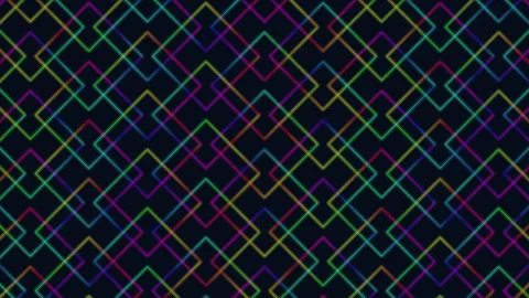 Geometric diamond pattern in shades of blue and purple on black background Stock Footage 275596048