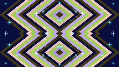 Geometric Diamond Pattern with Sparkling Stars Stock Footage 332190920